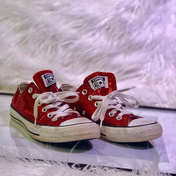 ruby red sparkle converse